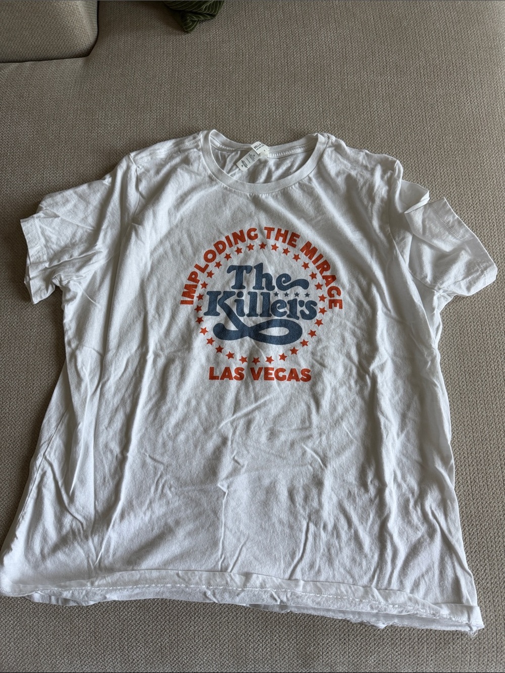 Bella Canvas White Tee with Navy and Orange Graphic